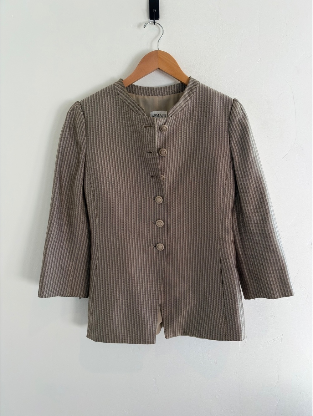 Armani Collezioni Made in Italy Herringbone Button Blazer Jacket Size 6
